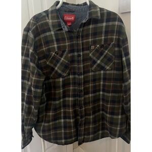 Coleman Button Up Shirt Plaid Flannel Long Sleeve Men's XXL